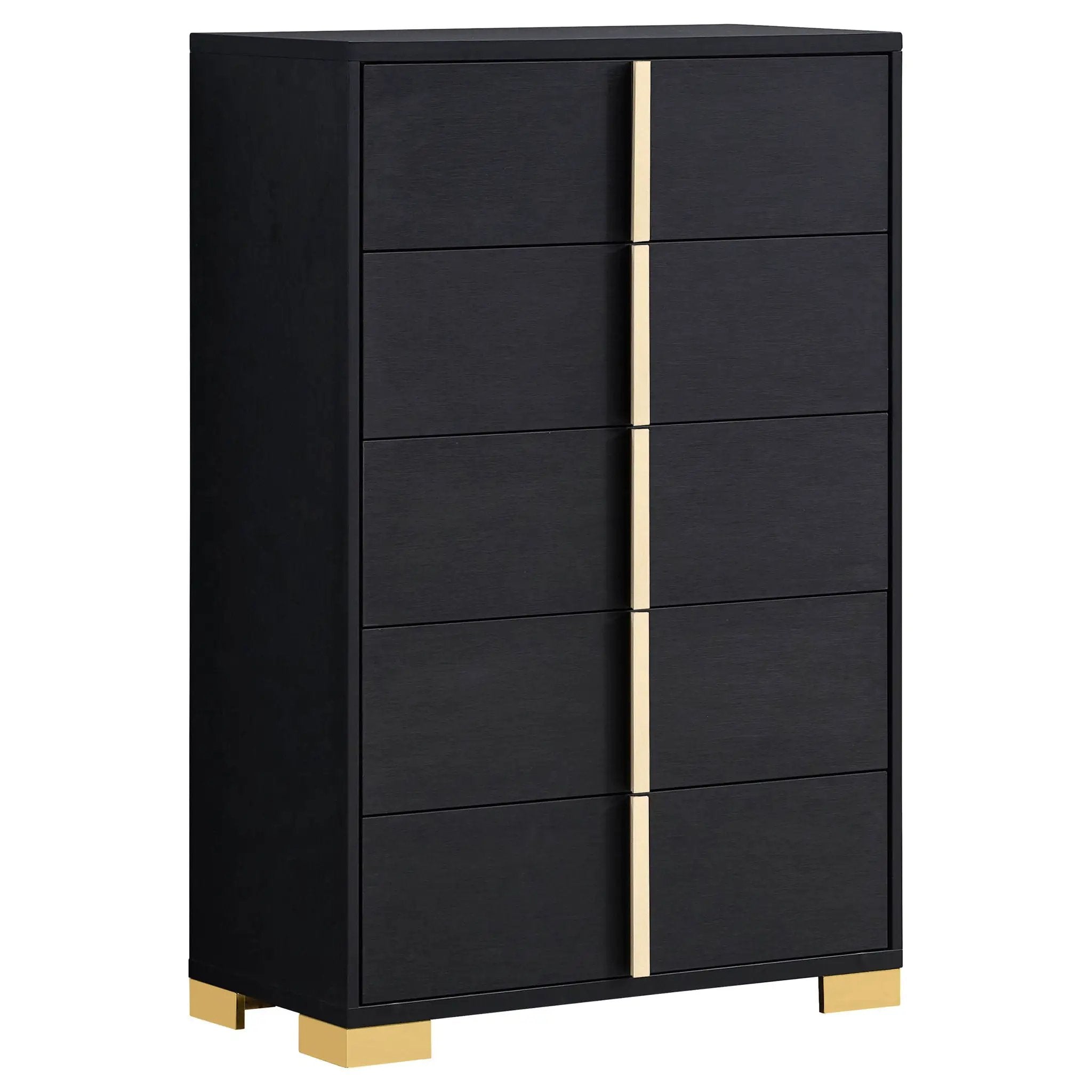Marceline 5-drawer Bedroom Chest Black by Unique Piece Furniture