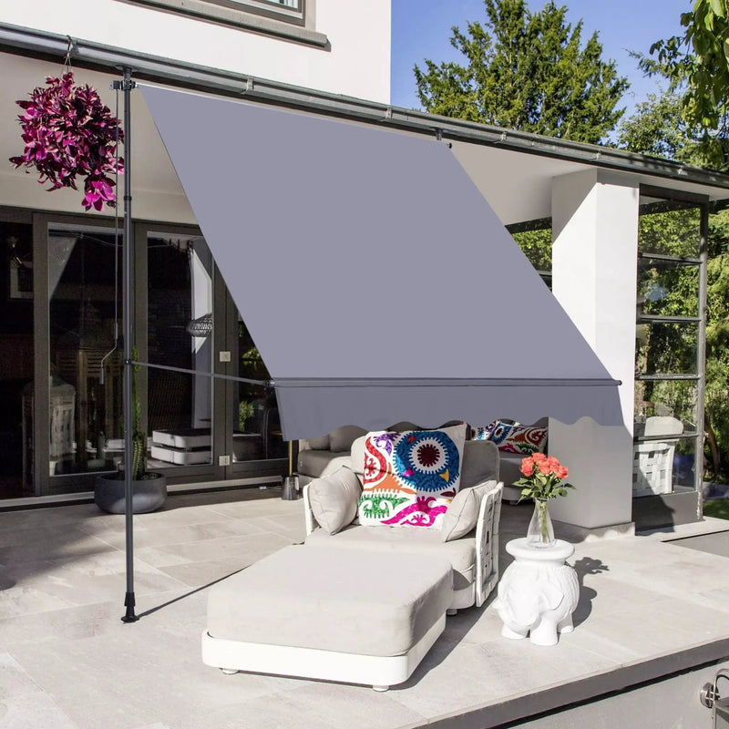 Manual Retractable Patio Awning With UV Resistant Sun Shade by HouseOfZazla