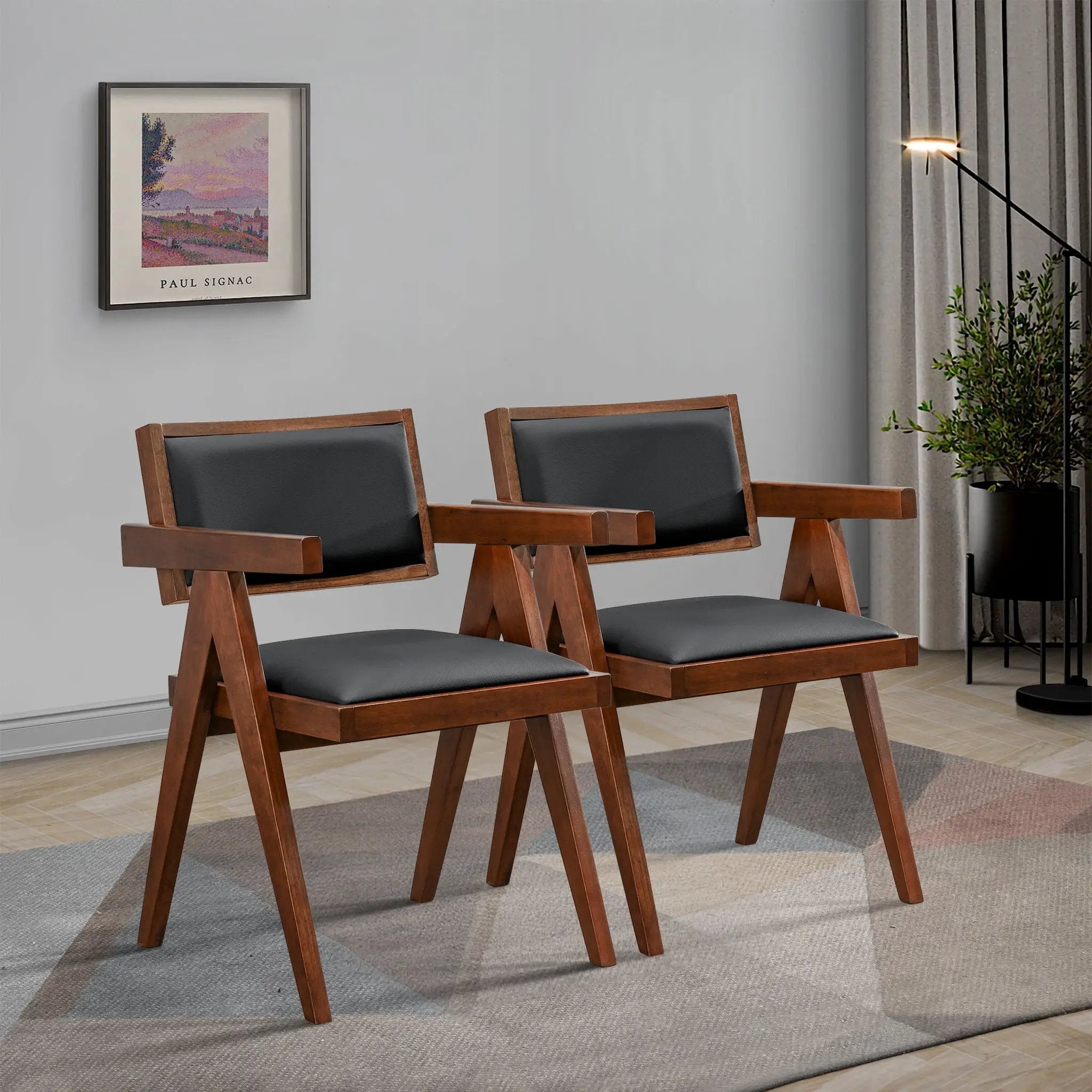 Athena - Dining Chair (Set of 2) - Black / Brown by Unique Piece Furniture