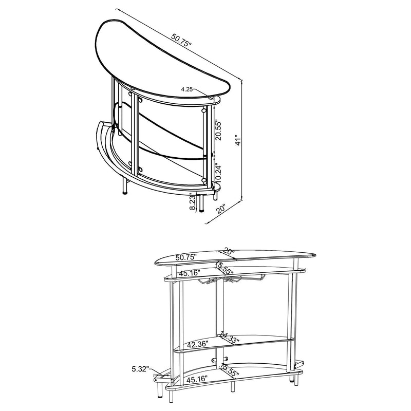 Strick & Bolton - Freestanding Glass Top Home Bar Wine Cabinet With Panels - Black by HouseOfZazla