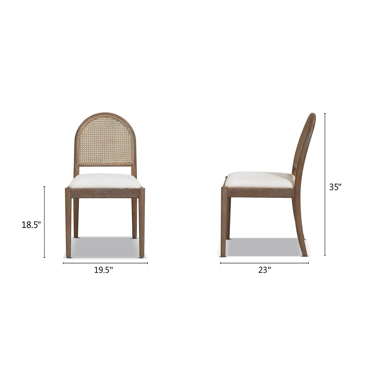 Panama - Curved Cane Side Dining Chair (Set of 2) by HouseOfZazla