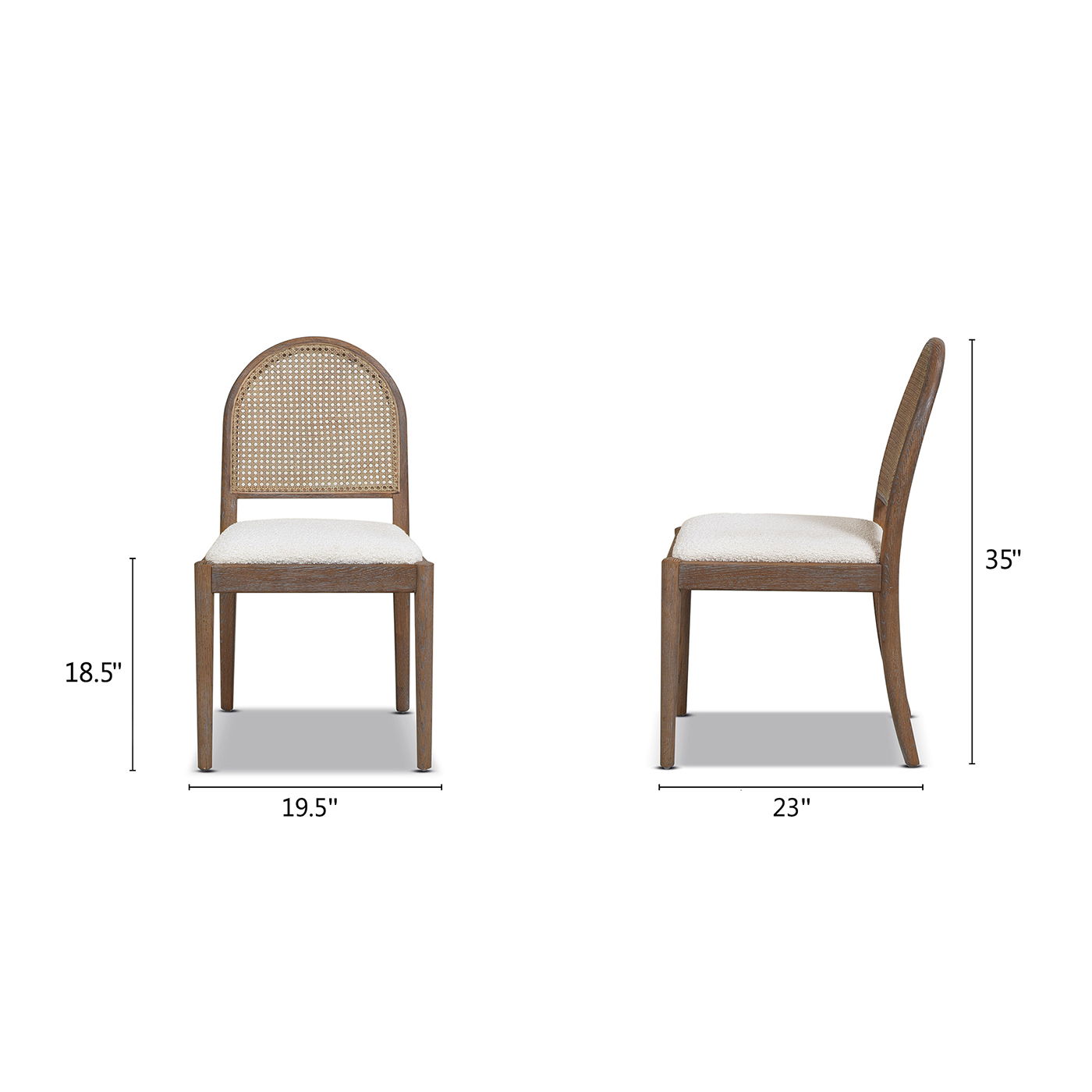 Panama - Curved Cane Side Dining Chair (Set of 2) by HouseOfZazla