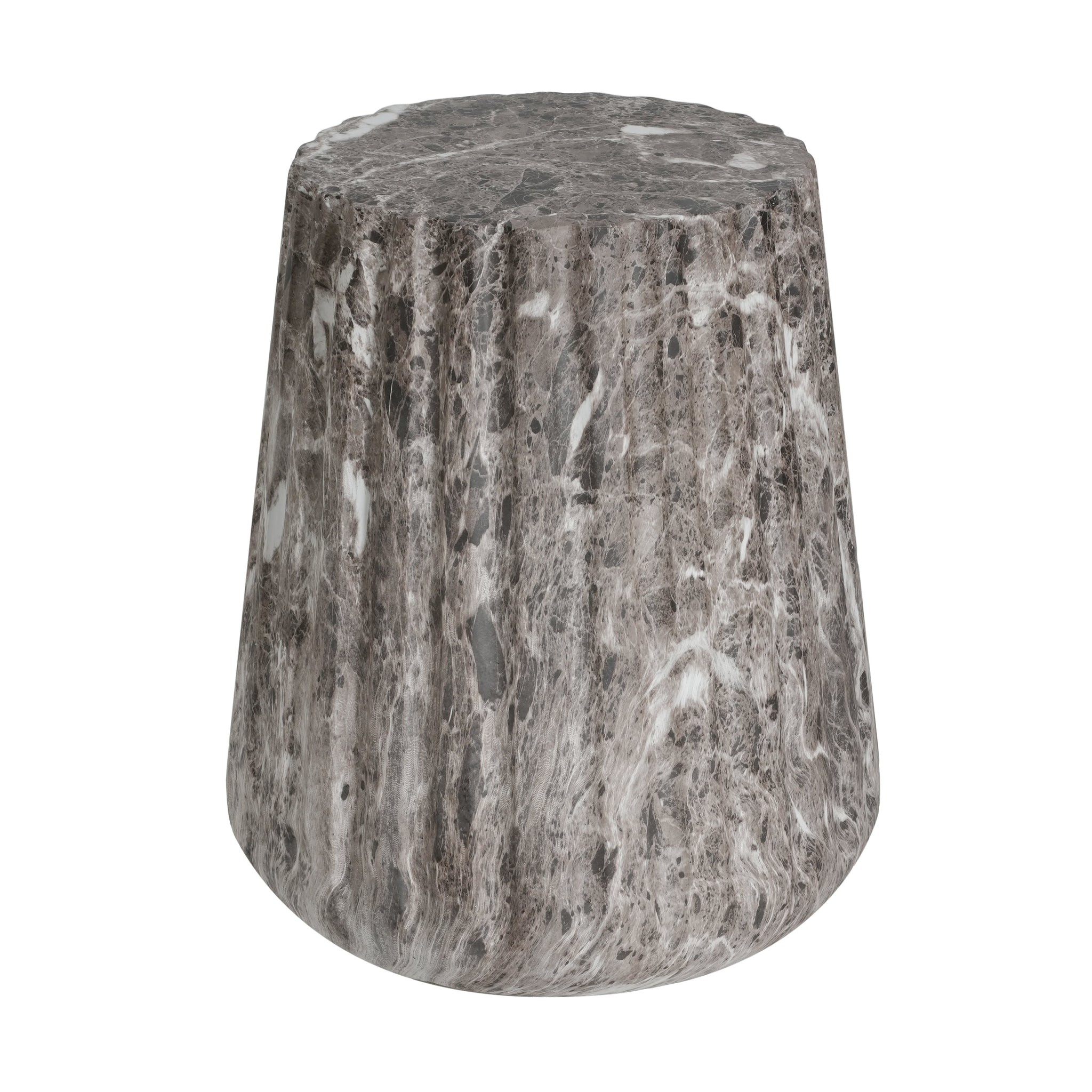 Outdoor Cleme Carved Side Table, Brown End Table by HouseOfZazla