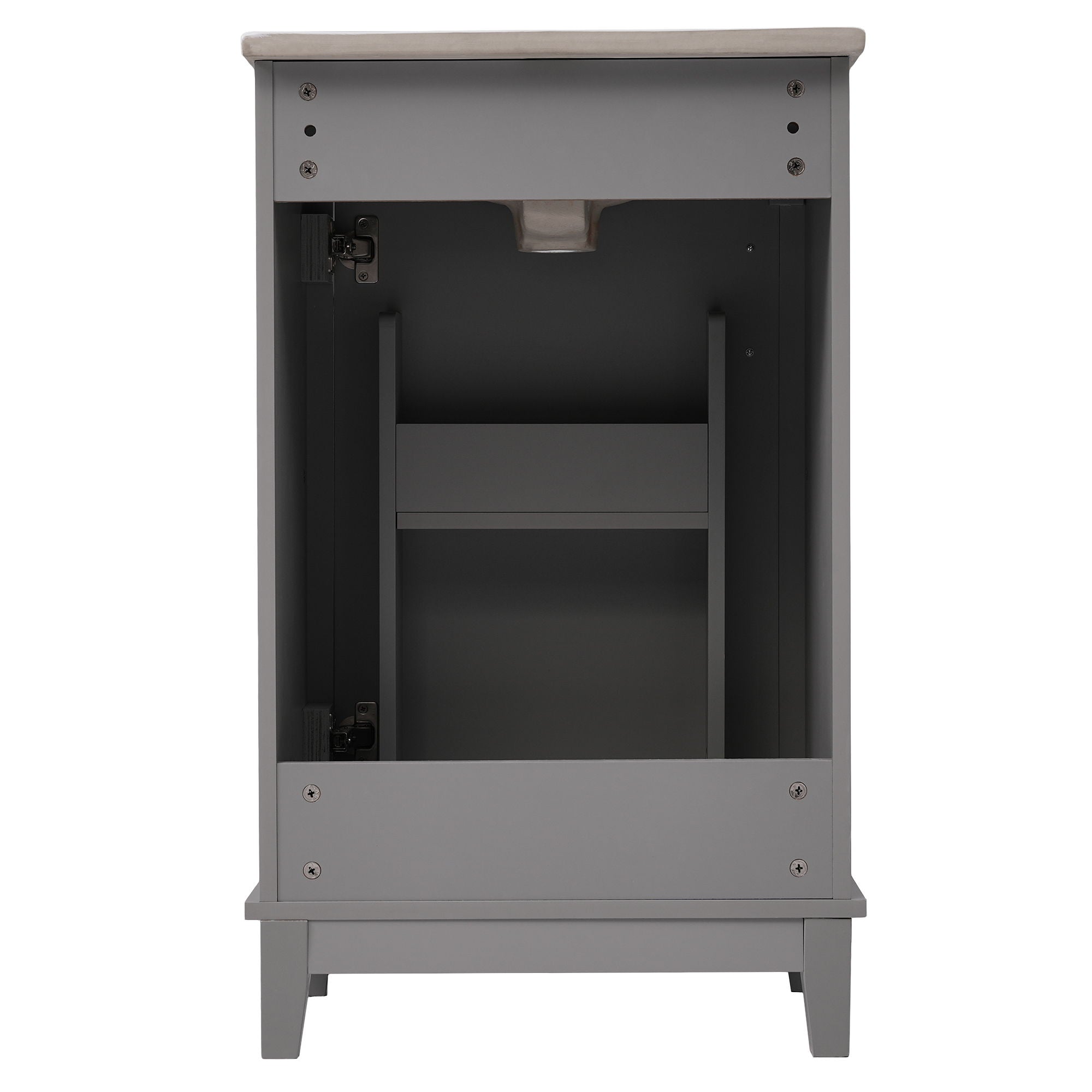 Modern Small Bathroom Vanity Cabinet With Ceramic Basin, Ample Storage, 1 Soft Close Door by HouseOfZazla