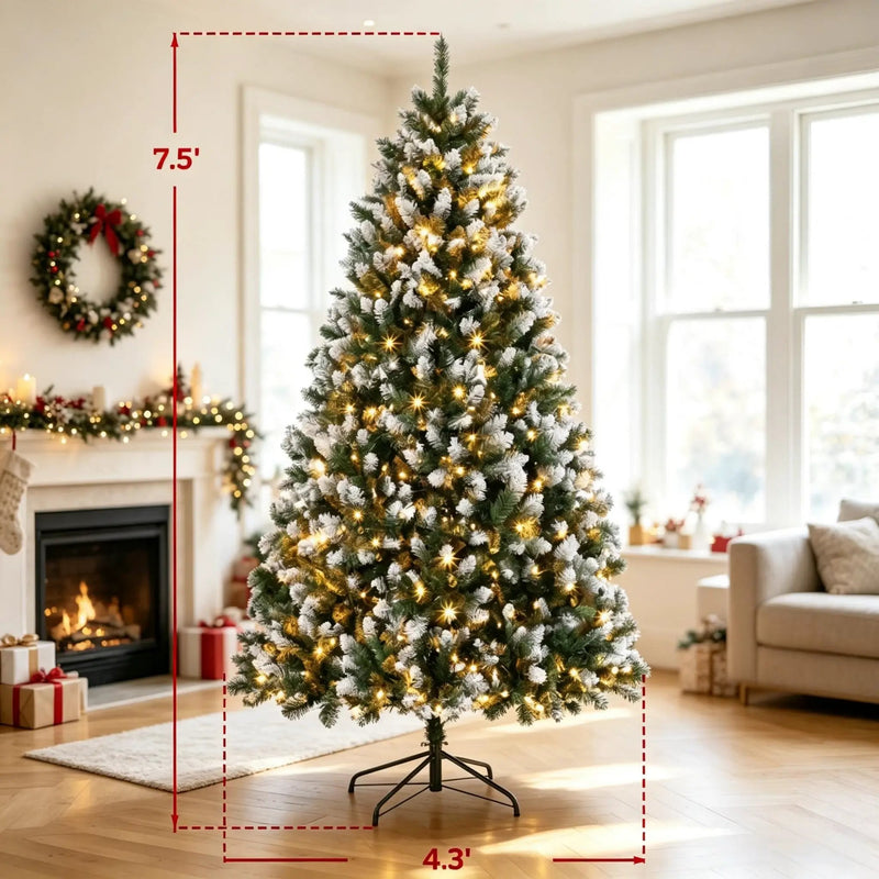 7.5 ft Pre-Lit Artificial Christmas Tree by HouseOfZazla