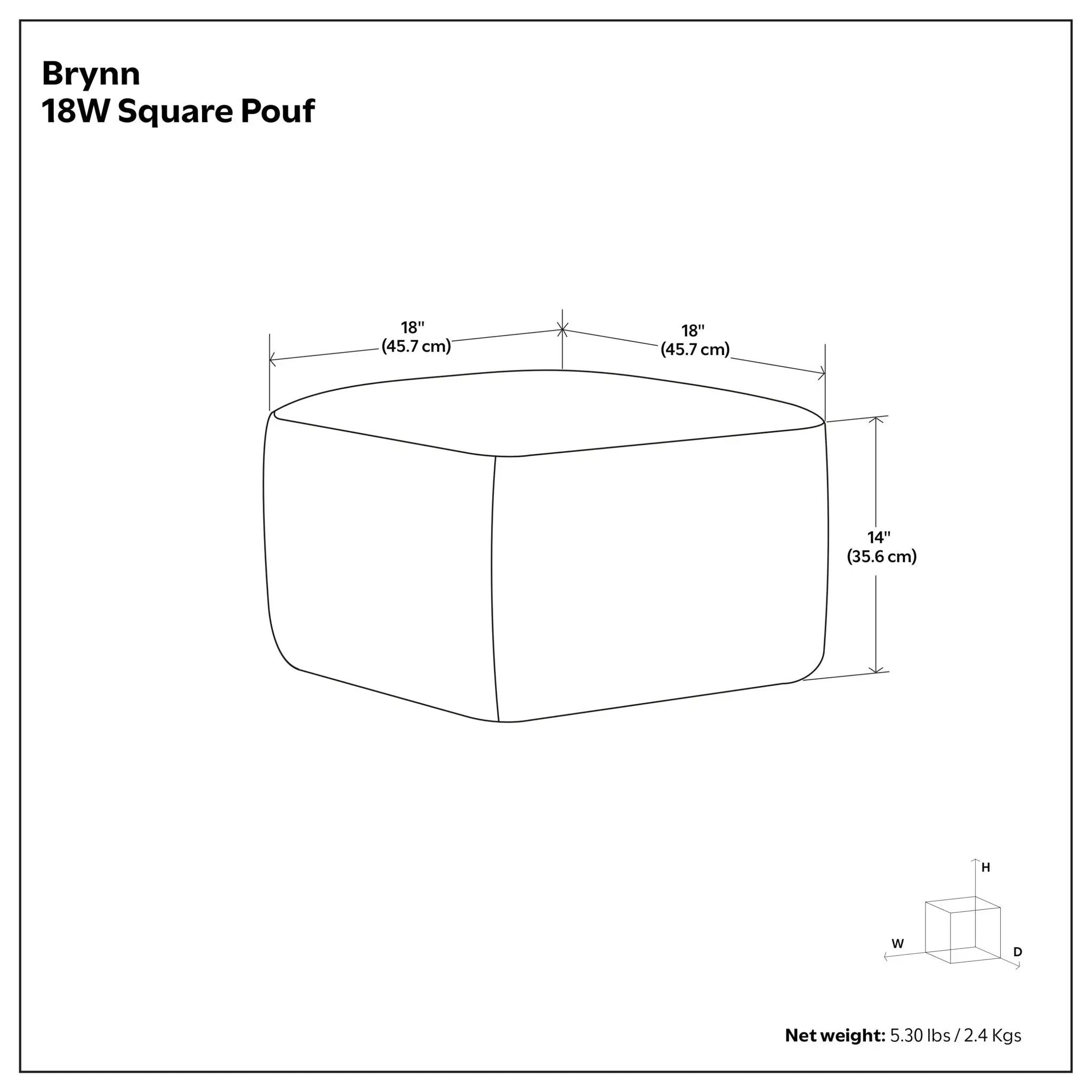 Brynn - Square Pouf - Patterned Black / Natural by Unique Piece Furniture