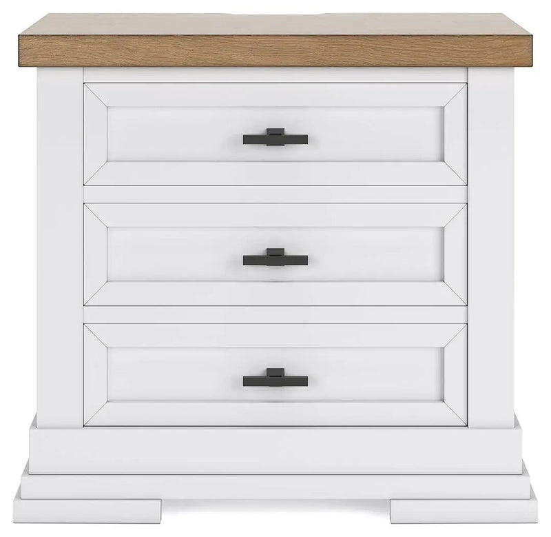 Ashbryn - Three Drawer Night Stand - White / Natural by Unique Piece Furniture