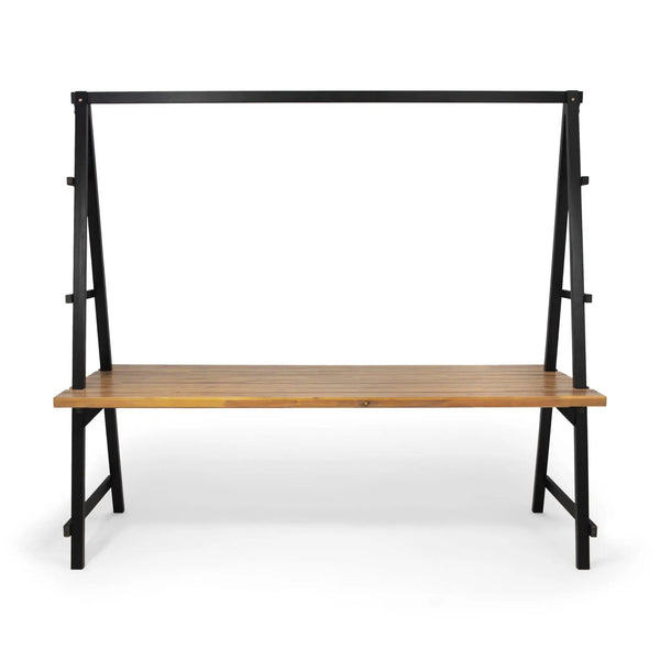 Huckleberry - Acacia Wood Outdoor Dining Table with Plant Hanger - Teak