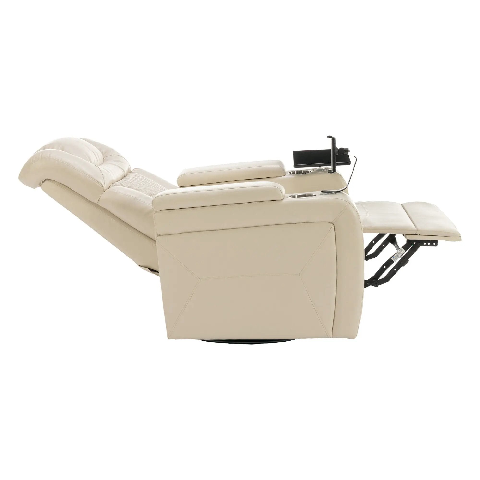 270 Degree Swivel Power Recliner With Tray Table, Phone Holder, Cup Holder, USB Port by HouseOfZazla