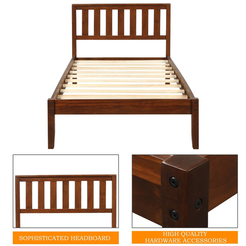Platform Bed With Headboard, Footboard, Slat Support by HouseOfZazla
