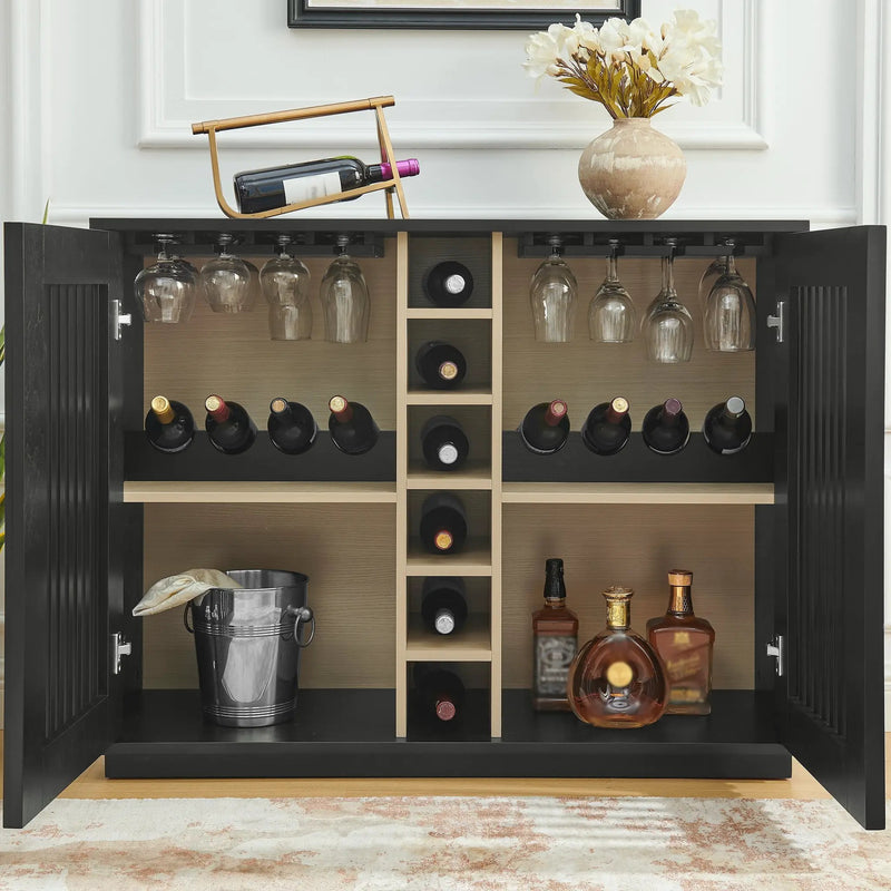 Mid Century Modern Fluted Hollowed Out Liquor Cabinet, photo 6 of 10