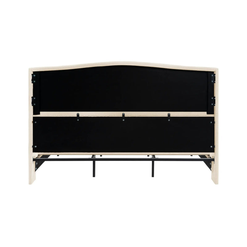 King Size Bed Frame with Upholstered Teddy Velvet Headboard by HouseOfZazla