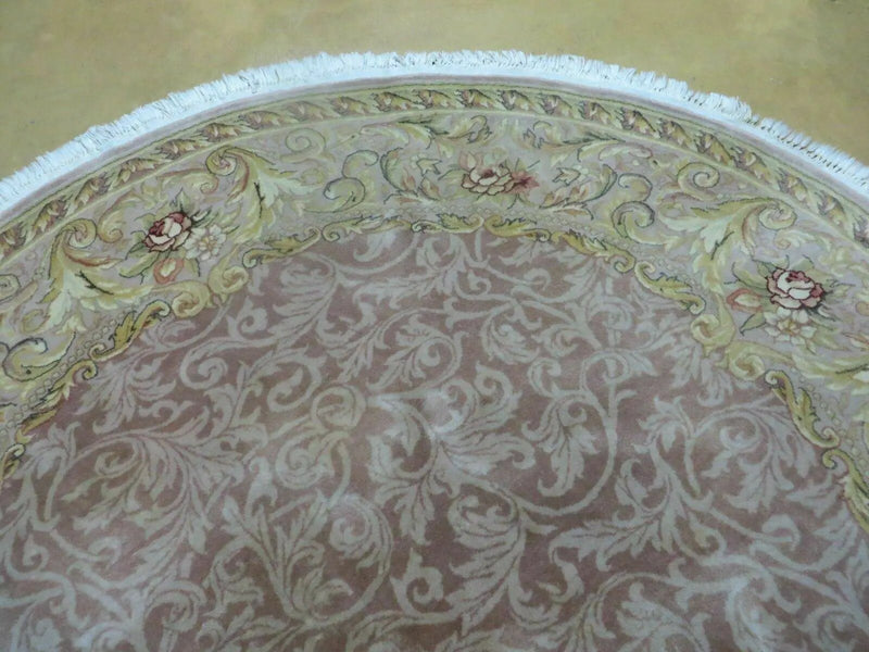 6' X 6' Round Handmade Fine Chinese Floral Oriental Silk Wool Rug Carpet Nice by Jewel Rugs
