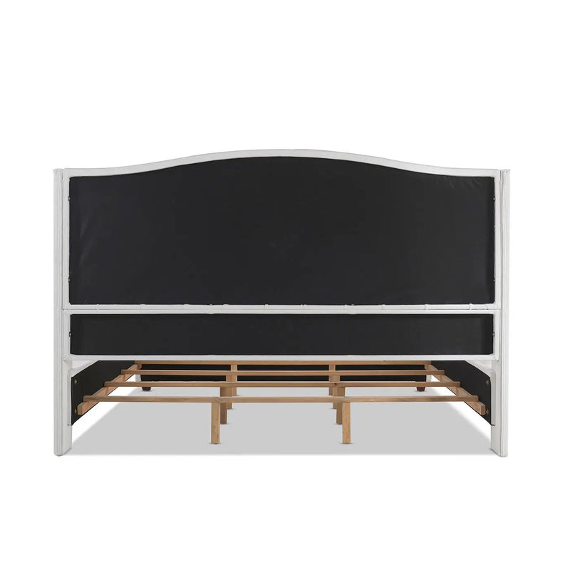 Marcella - Upholstered Shelter Headboard Bed Set by HouseOfZazla