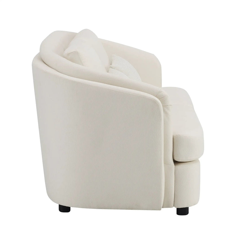 Mariko - Linen Loveseat With 2 Toss Pillows - Beige by Unique Piece Furniture