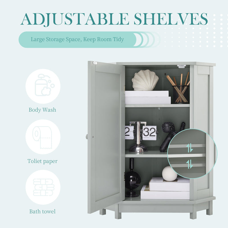 Grey Bathroom Cabinet Triangle Corner Storage With Adjustable Shelf by HouseOfZazla