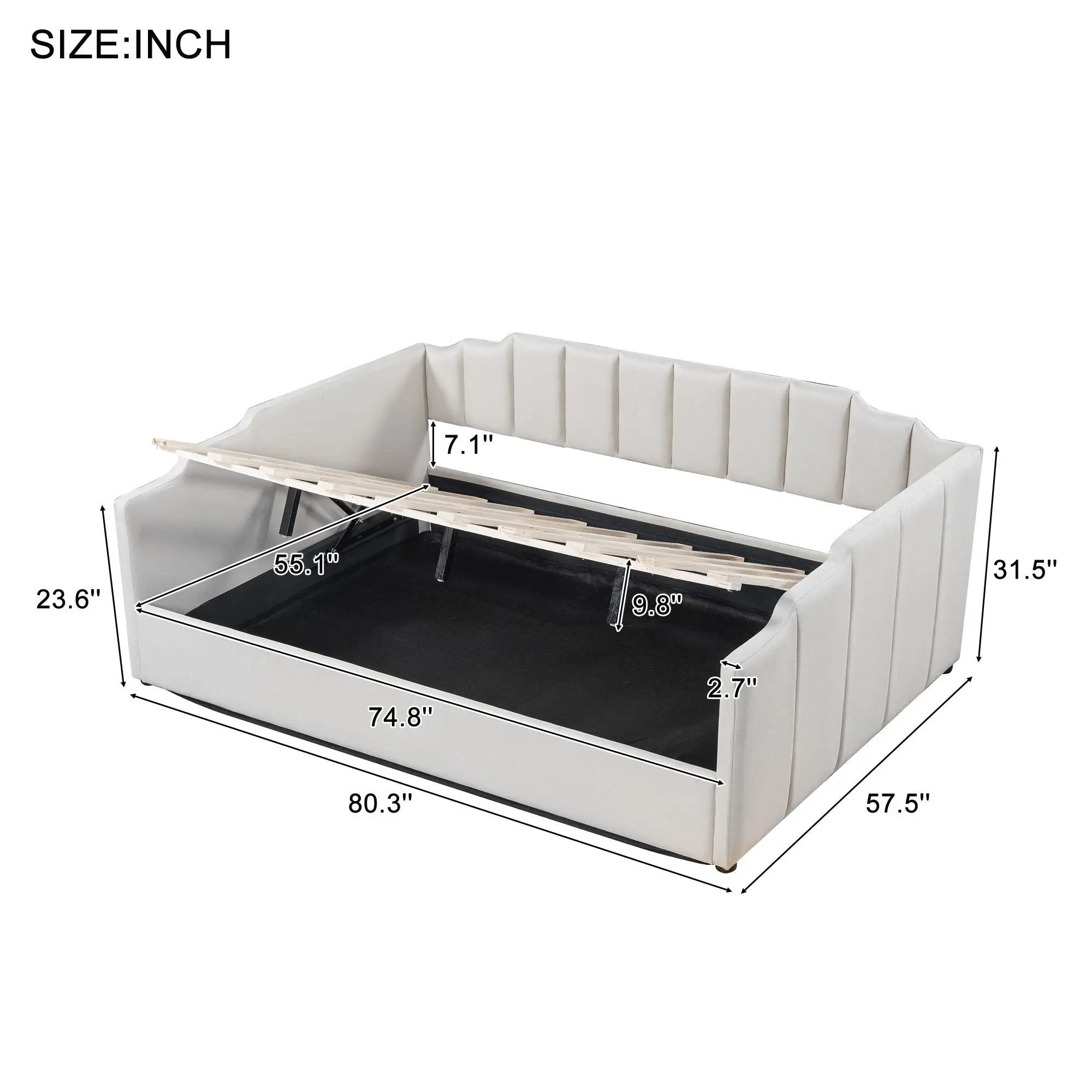 Modern Upholstered Daybed With Underneath Storage by HouseOfZazla