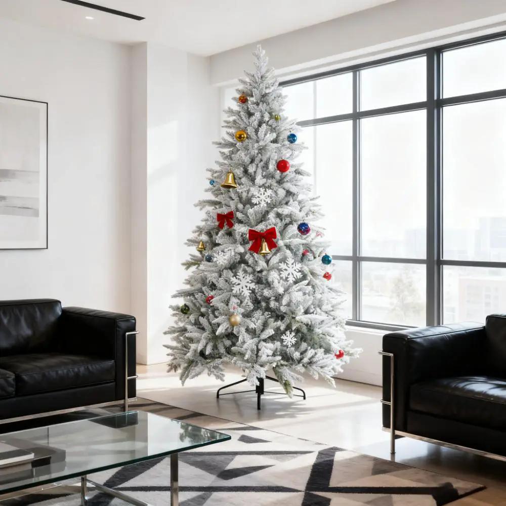 Artificial Flocked Christmas Tree with Snow Tips by HouseOfZazla