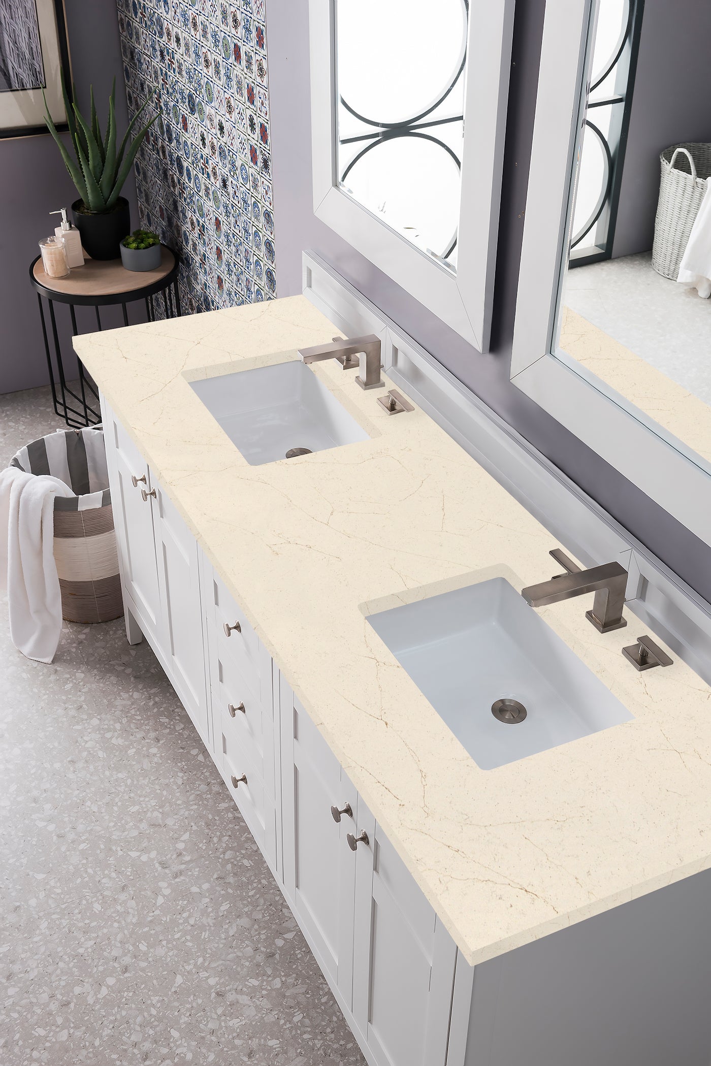 James Martin Palisades 72" Double Bathroom Vanity, Bright White, view 10
