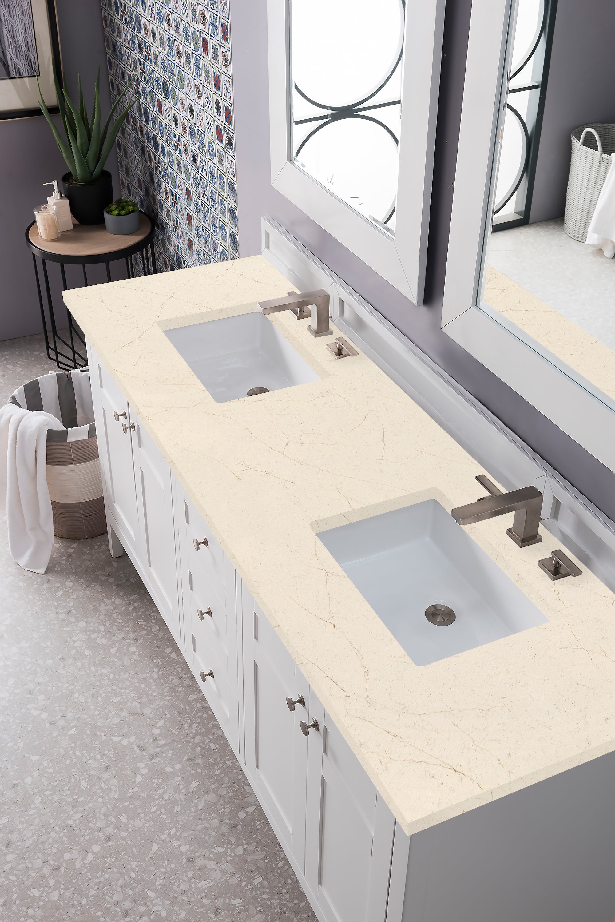 James Martin Palisades 72" Double Bathroom Vanity, Bright White, view 10