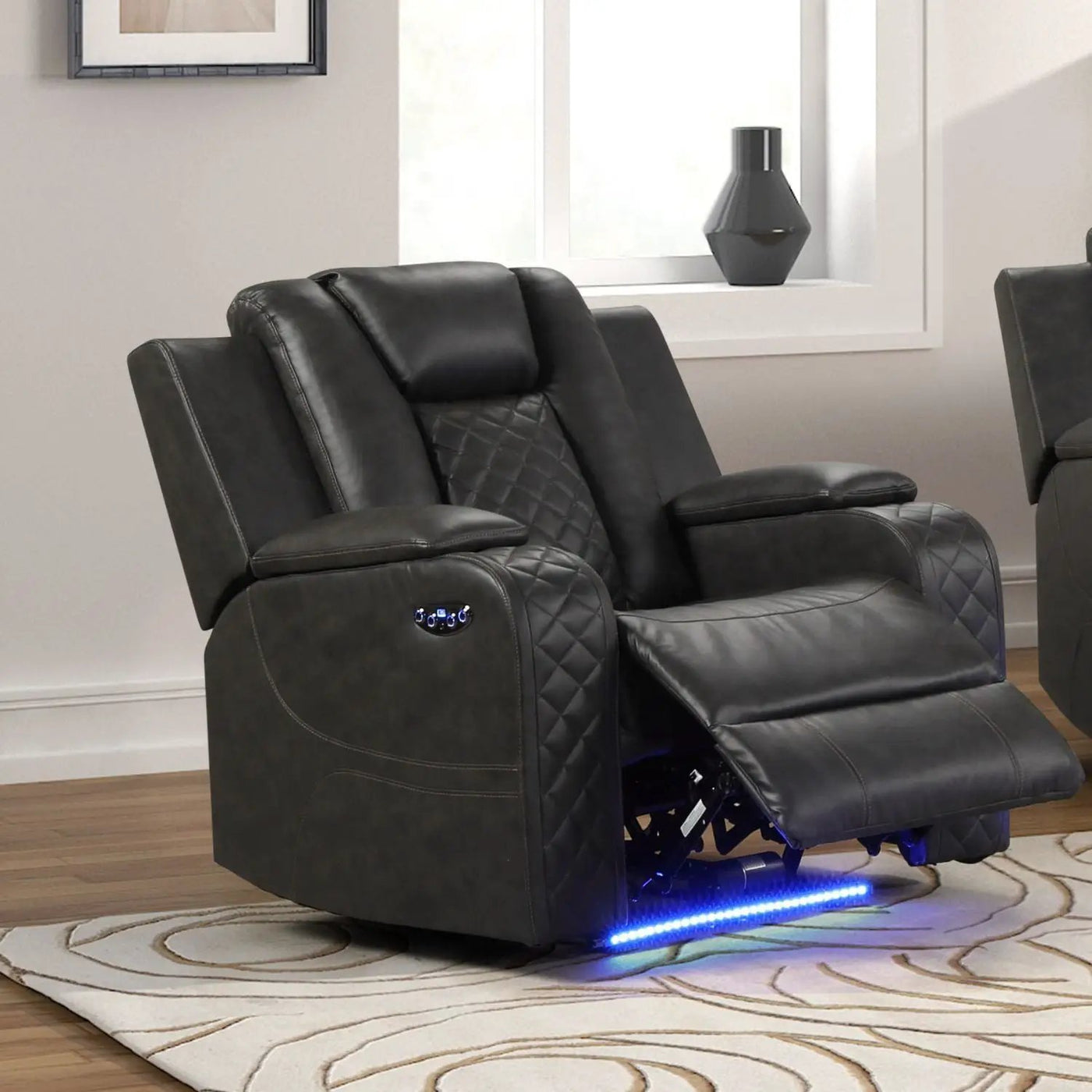 Benz - LED & Power Recliner Chair With Adjustable Headrest by Unique Piece Furniture