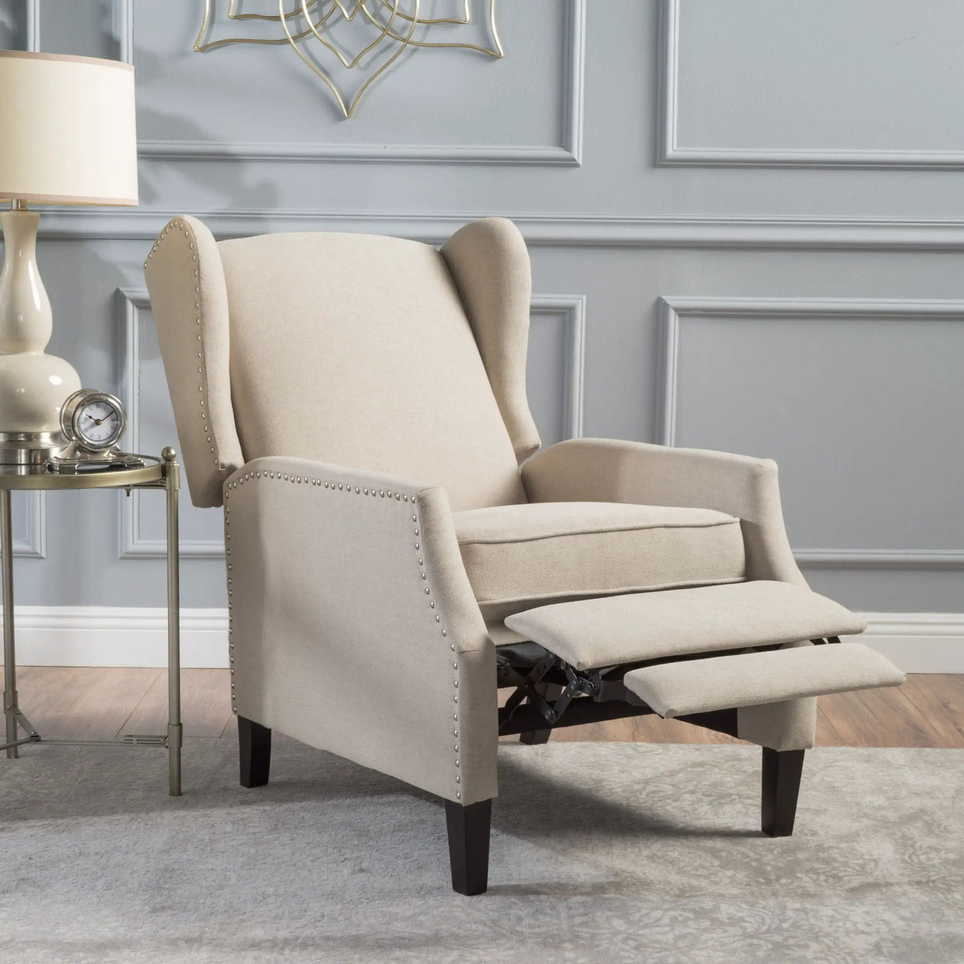 Westeros Wing Back Fabric Upholstered Recliner by Unique Piece Furniture