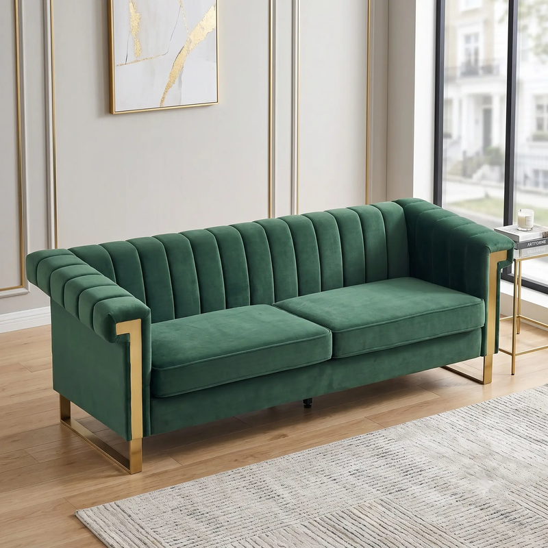 FX-P81B-RG 834-14 Velvet Sofa with Gold Accents by HouseOfZazla