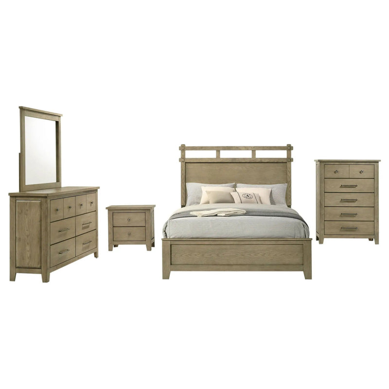 Hazlewood 5-piece Eastern King Bedroom Set Vineyard Oak by Unique Piece Furniture