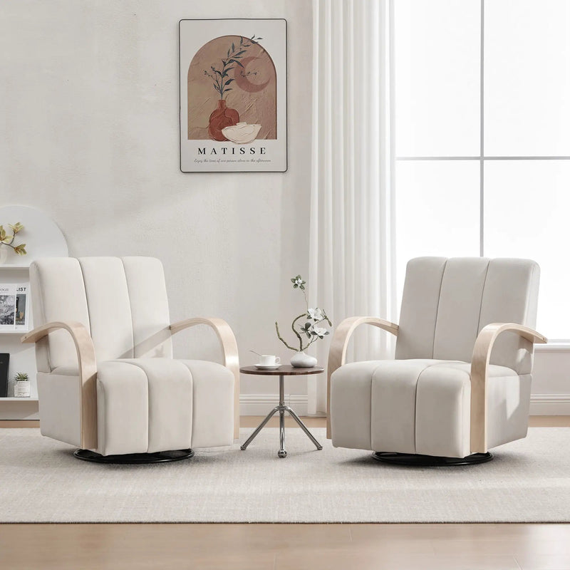 360° Swivel Accent Chair With Armrests by Unique Piece Furniture