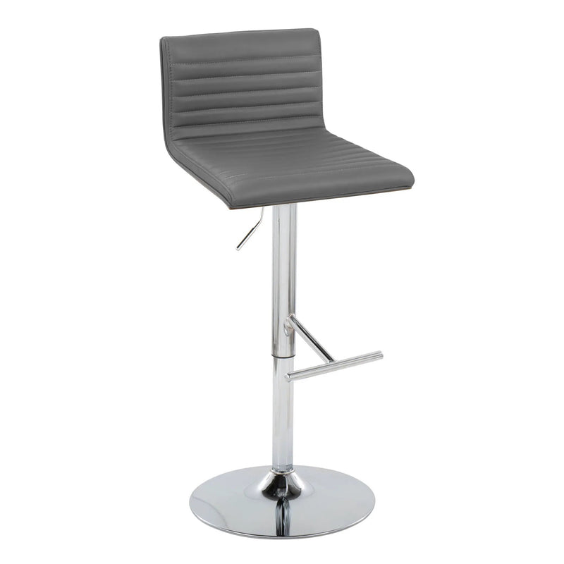 Mason - Contemporary Adjustable Barstool & Swivel With Straight T Footrest (Set of 2) by Unique Piece Furniture