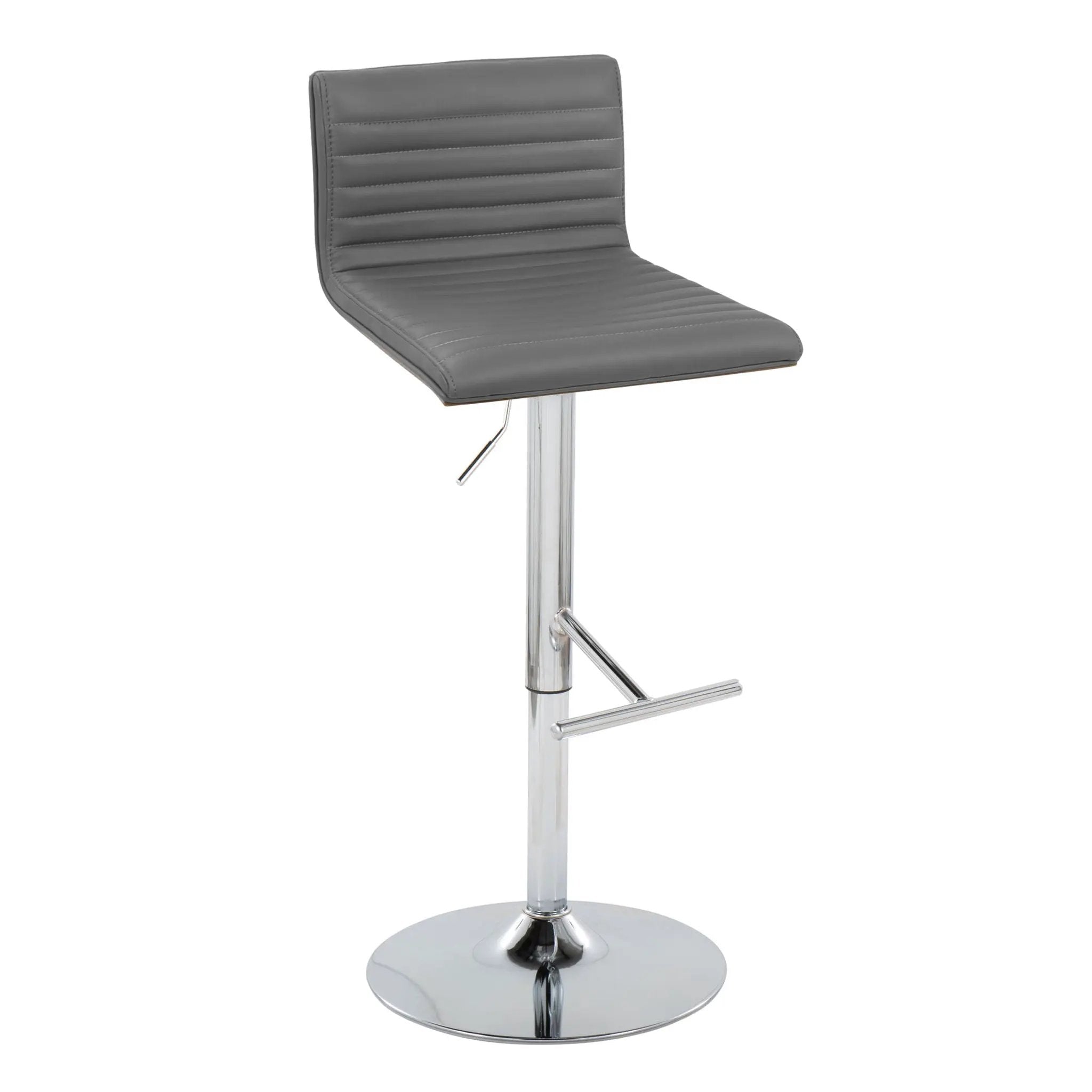 Mason - Contemporary Adjustable Barstool & Swivel With Straight T Footrest (Set of 2) by HouseOfZazla