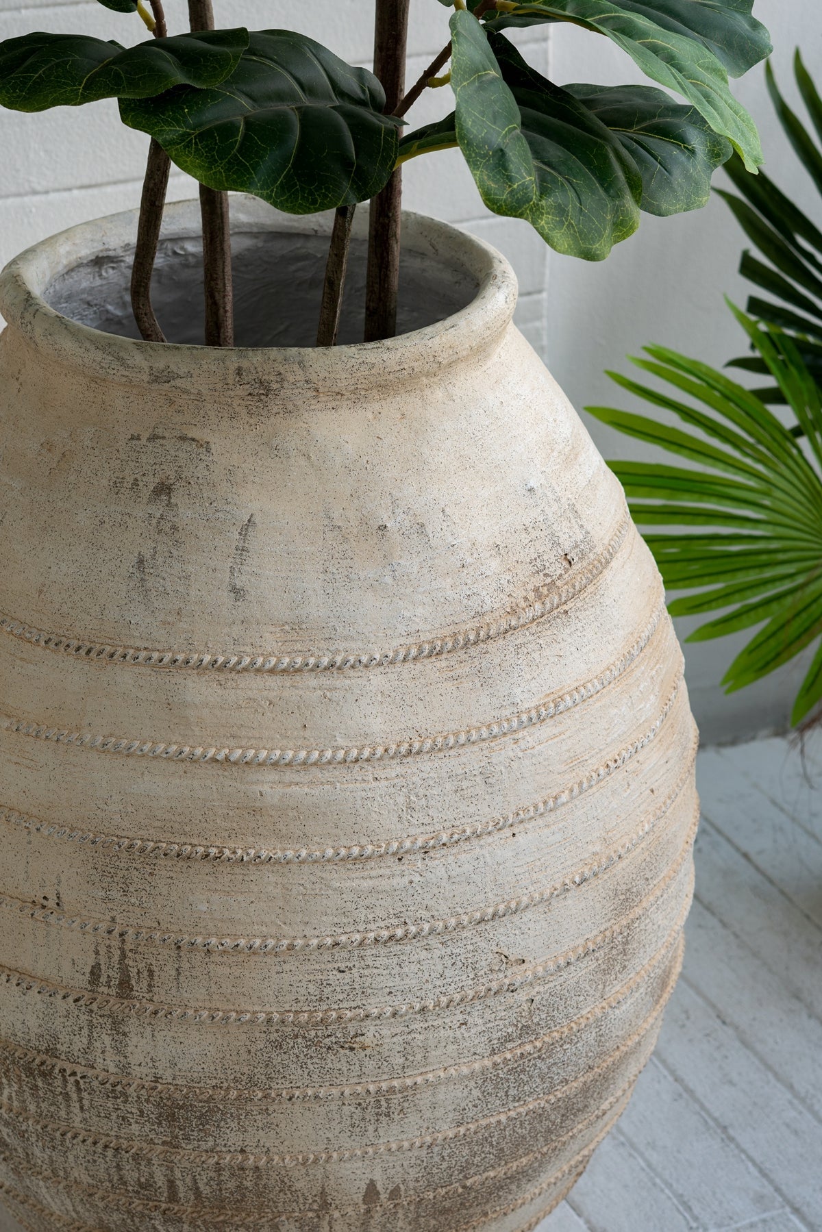 22.4x22.4x30.5" Large Magnesium Flower Pot with Weathered Finish by HouseOfZazla