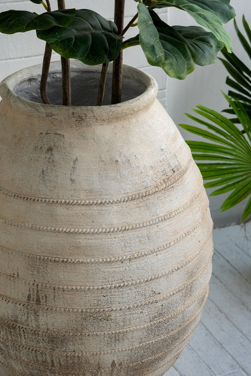 22.4x22.4x30.5" Large Magnesium Flower Pot with Weathered Finish by HouseOfZazla