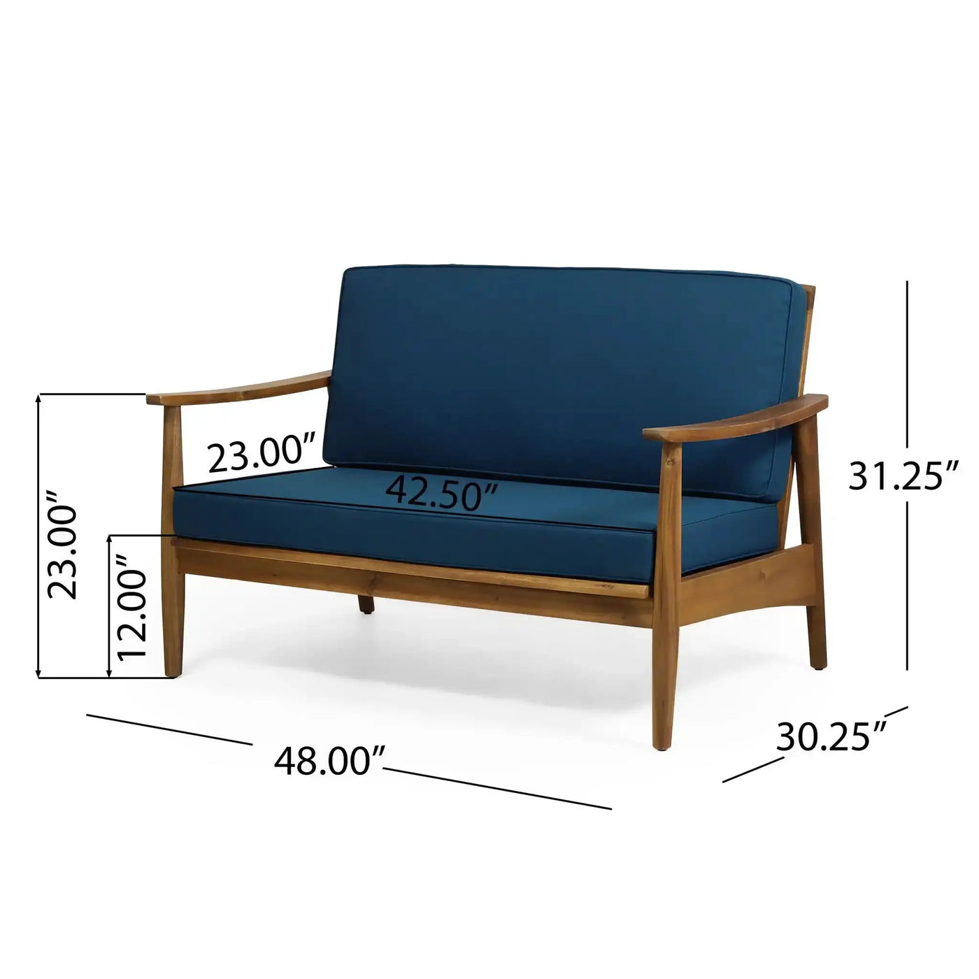 Outdoor Acacia Wood Loveseat Set With Coffee Table by HouseOfZazla