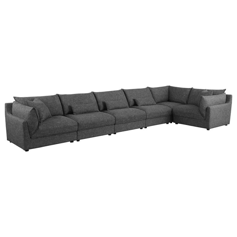 Sasha 6-Piece Upholstered Modular Sectional Barely Black by Unique Piece Furniture