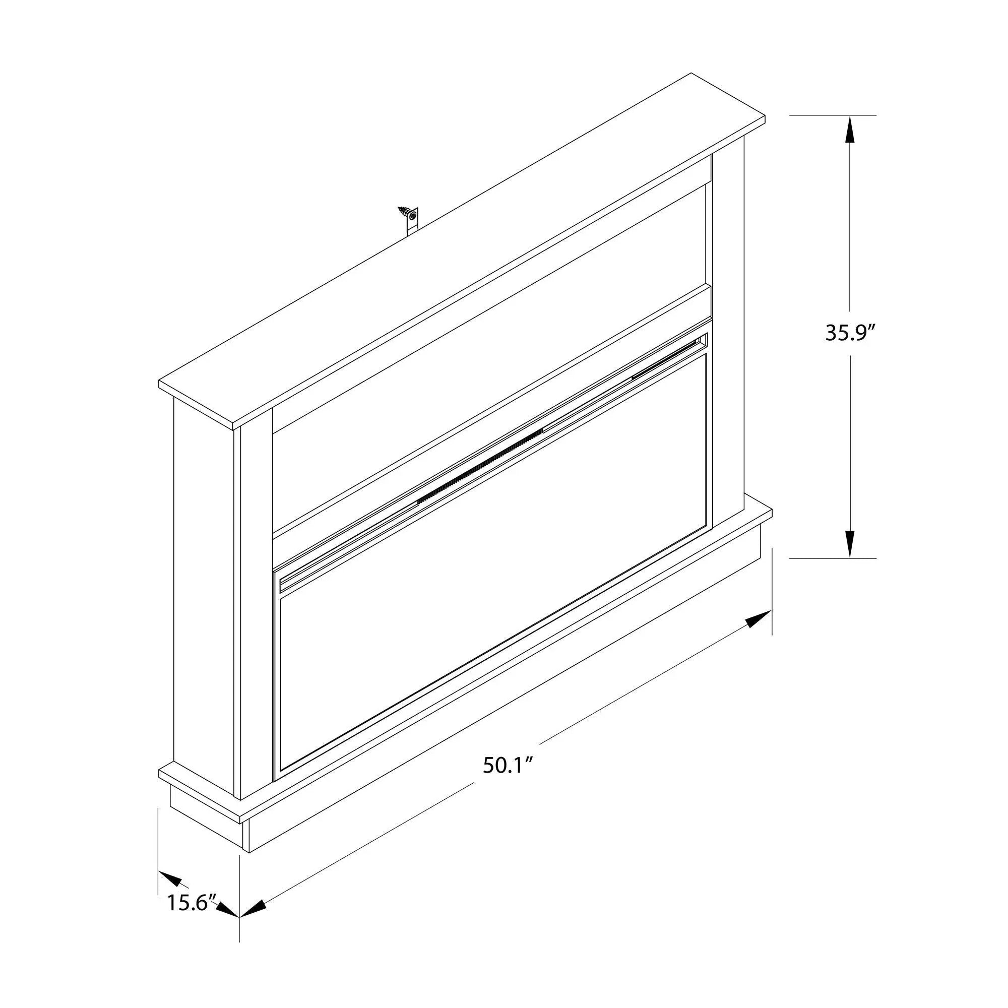 Ellsworth Wide Electric Fireplace Insert With Mantel And Remote Control - White by HouseOfZazla