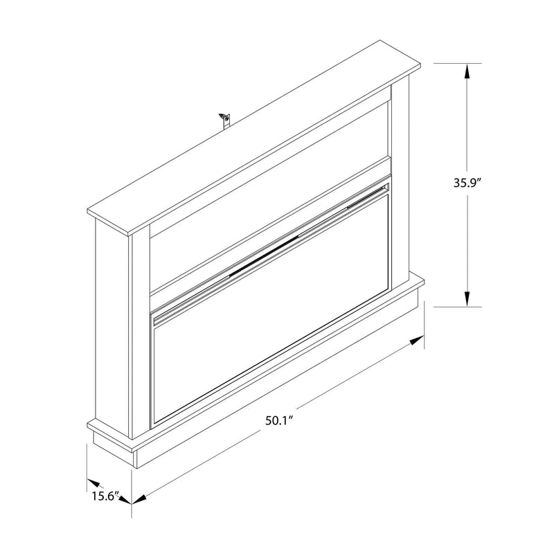 Ellsworth Wide Electric Fireplace Insert With Mantel And Remote Control - White by HouseOfZazla