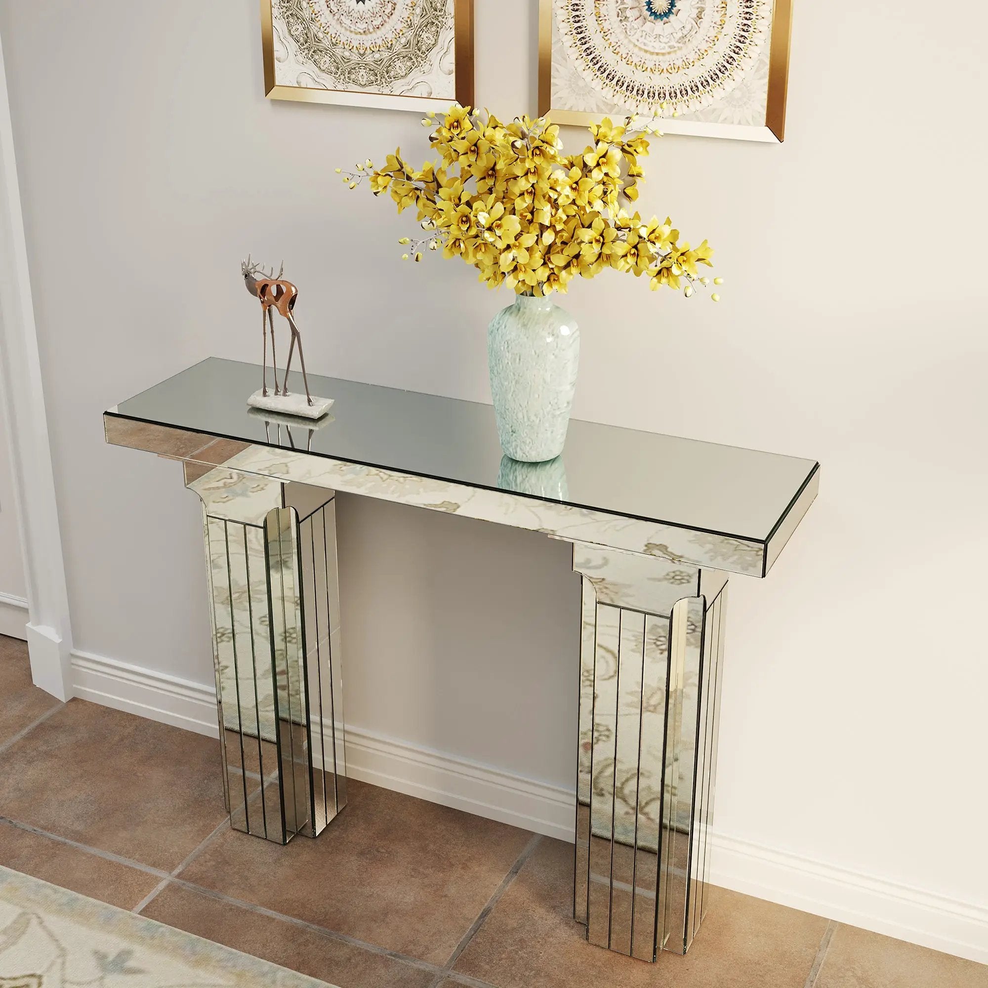 Mirrored Console Table Wide Bling by HouseOfZazla