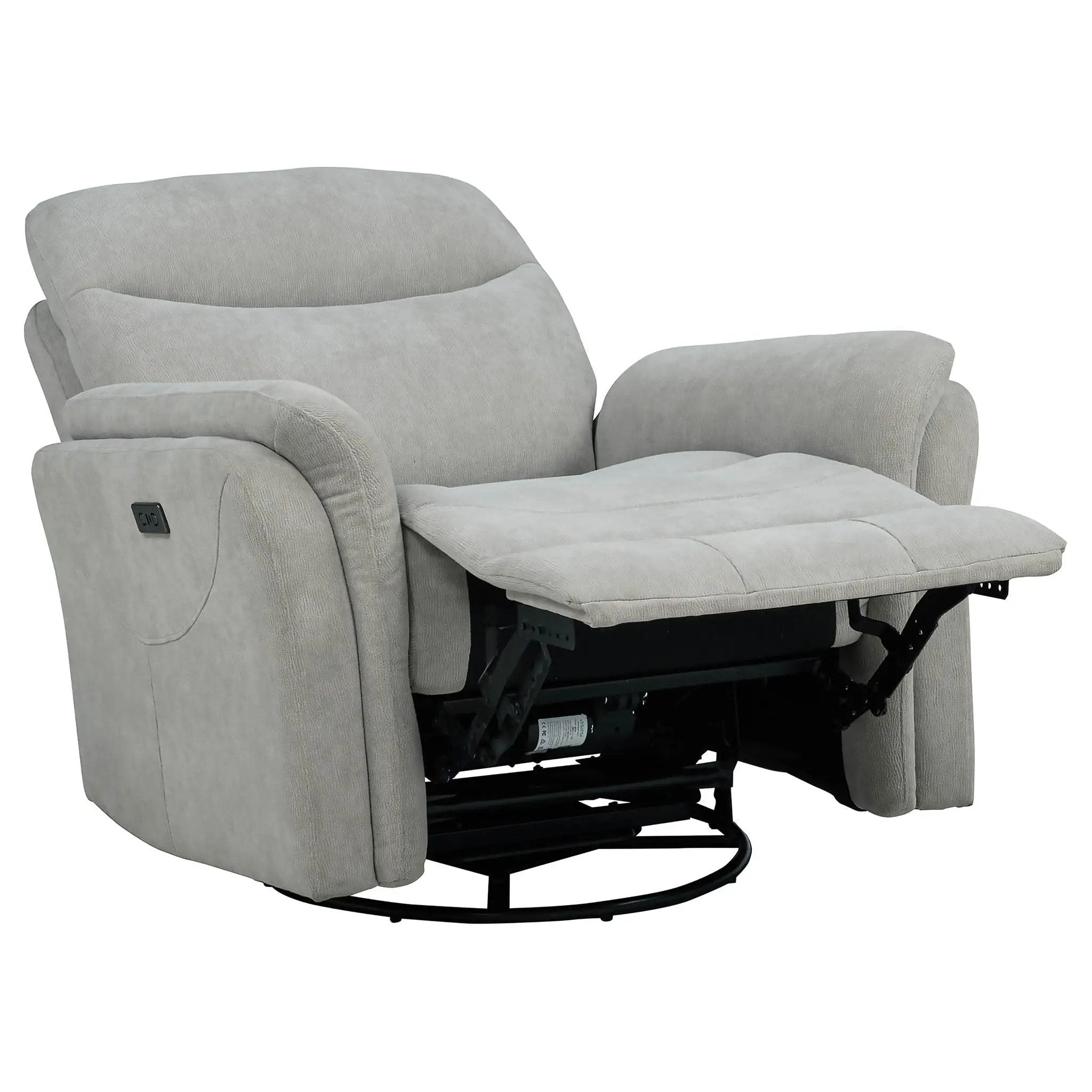 Adler Upholstered Power Swivel Glider Recliner Ivory by Unique Piece Furniture