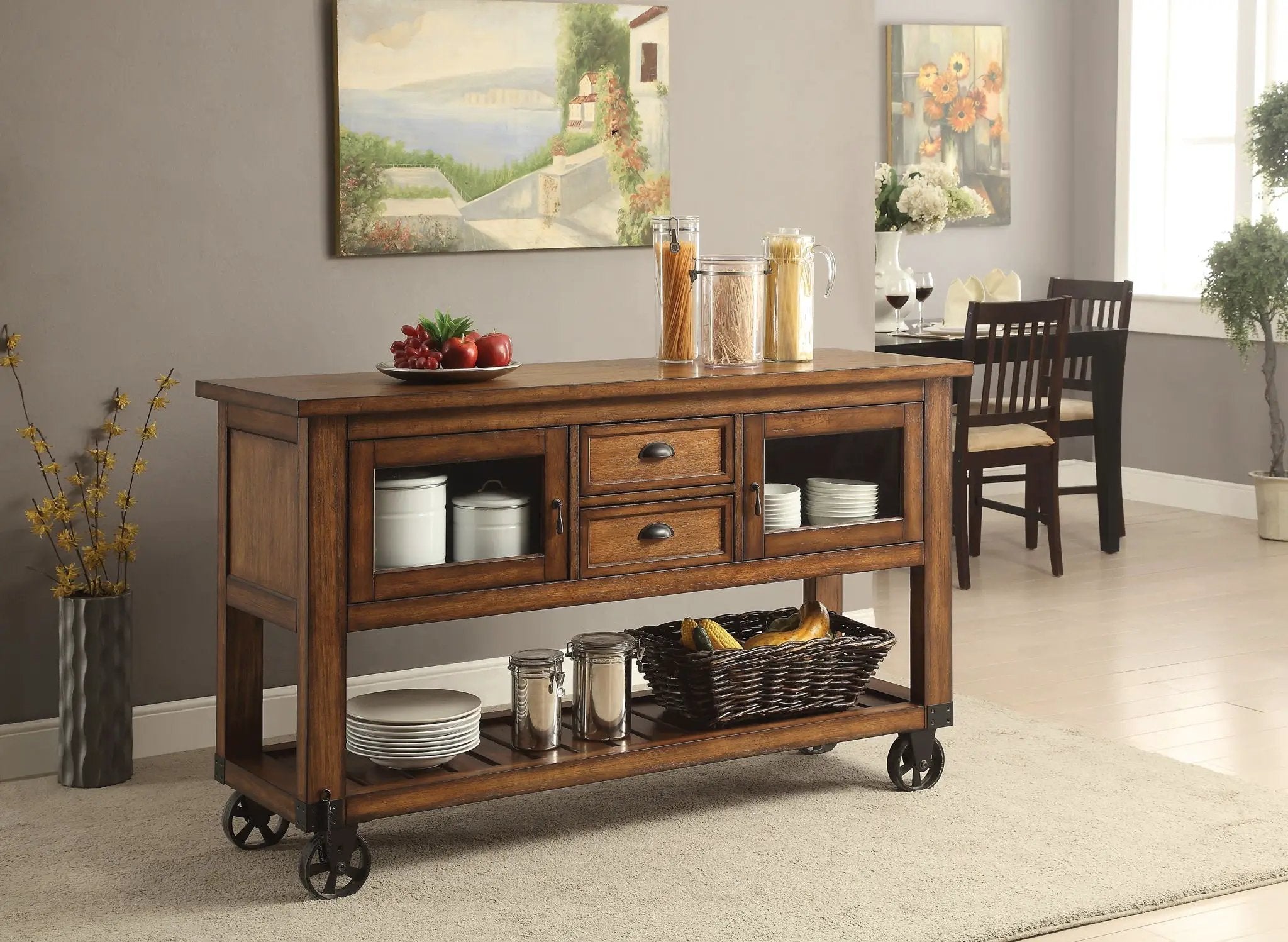 Kadri - Kitchen Cart - Distressed Chestnut by HouseOfZazla