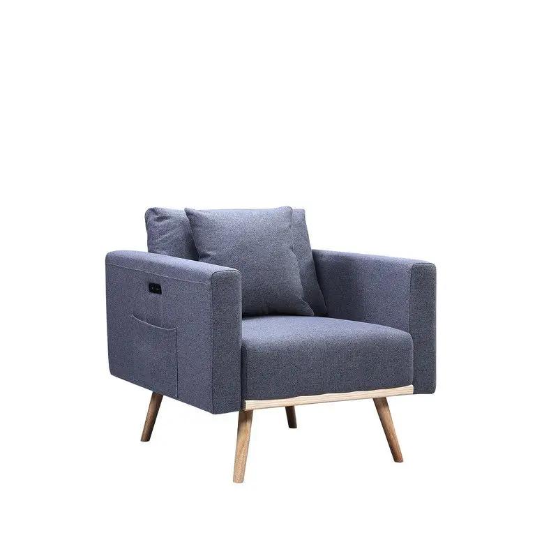 Easton - Fabric Living Room Set With USB Charging Ports Pockets And Pillows (Set of 2) by Unique Piece Furniture