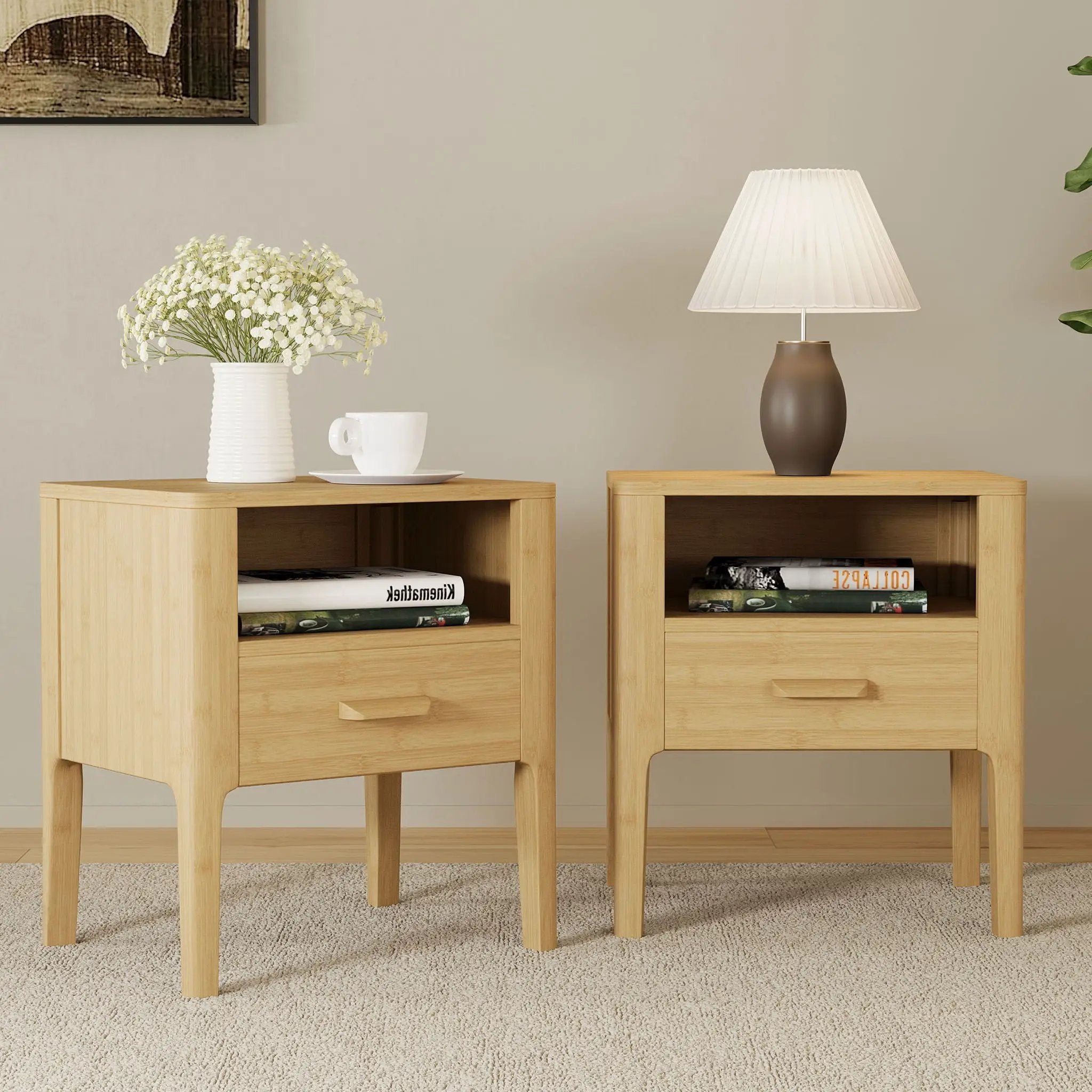 Modern Nightstand With Drawer And Open Shelf by HouseOfZazla