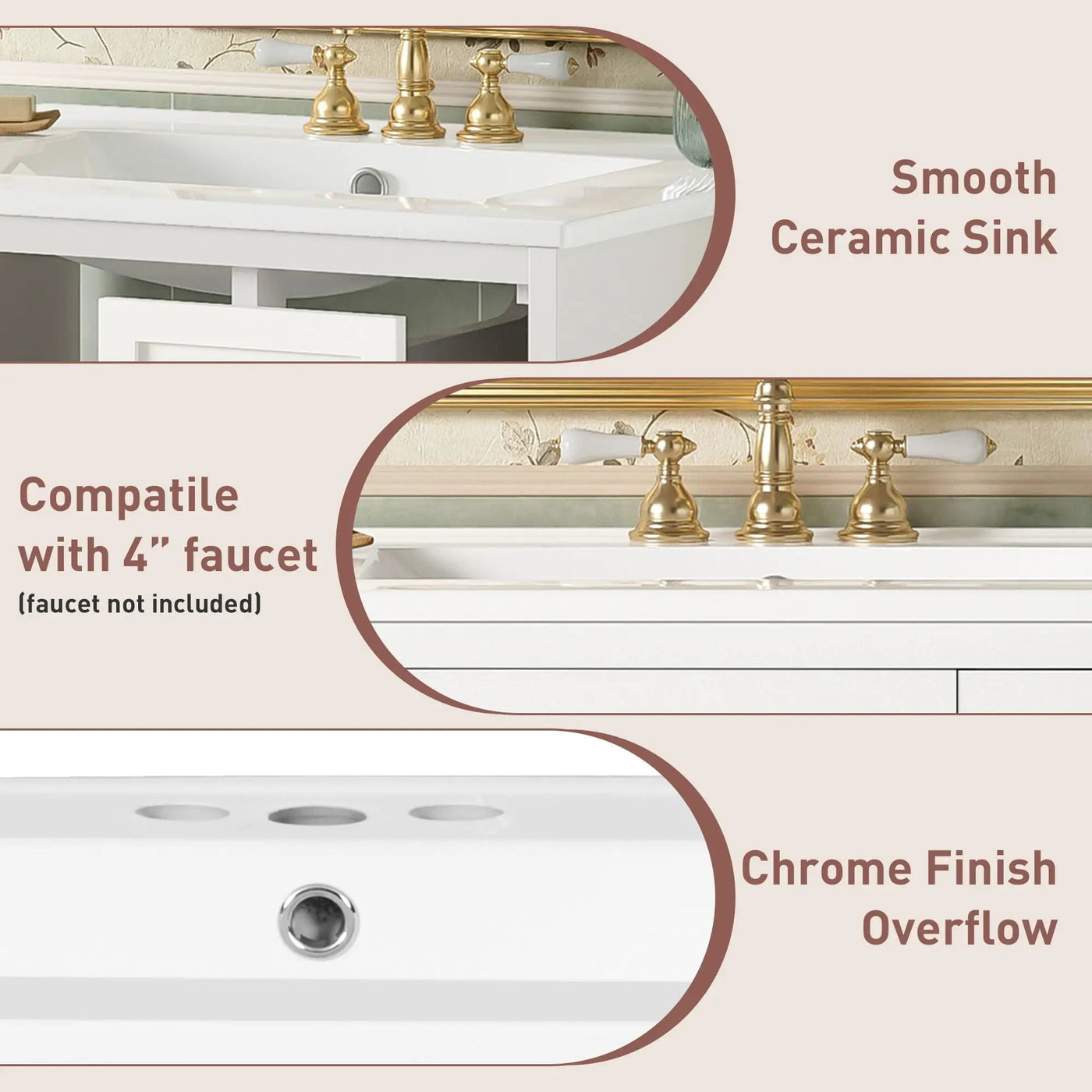 Wall-Mounted Bathroom Vanity Set With Sink, 2 Drawers And Soft-Close Door by Unique Piece Furniture