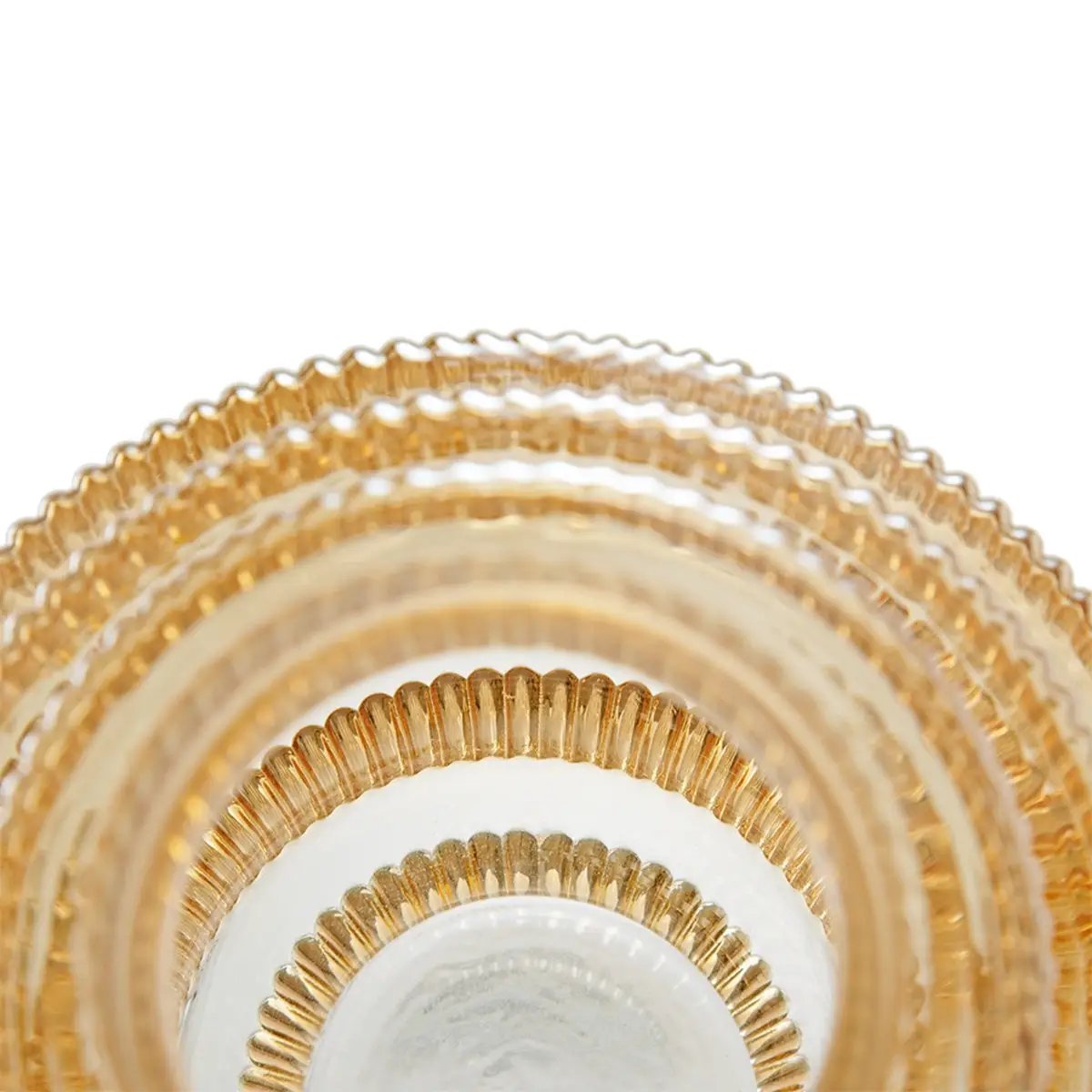 D5.9x6.7' Tiered Geometric Amber Luster Clear Vase, Set of 2 by HouseOfZazla