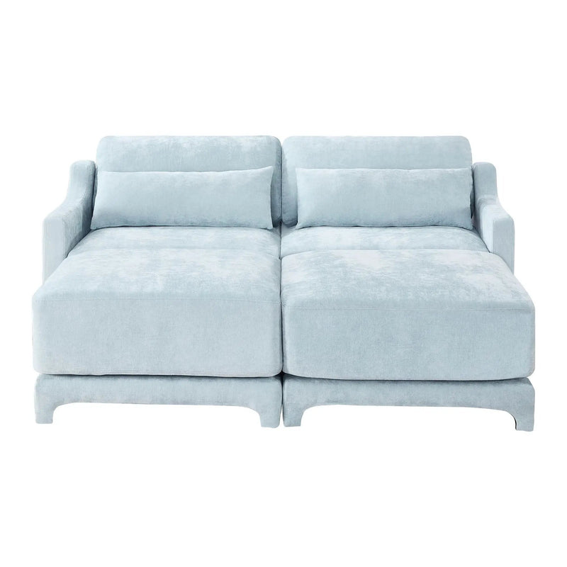 Stylish Sofa With Ottoman And Lumbar Pillows, Ergonomic Design by HouseOfZazla