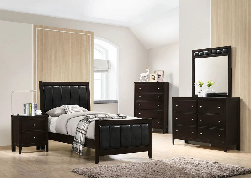 Carlton 5-piece Twin Bedroom Set Cappuccino by Unique Piece Furniture