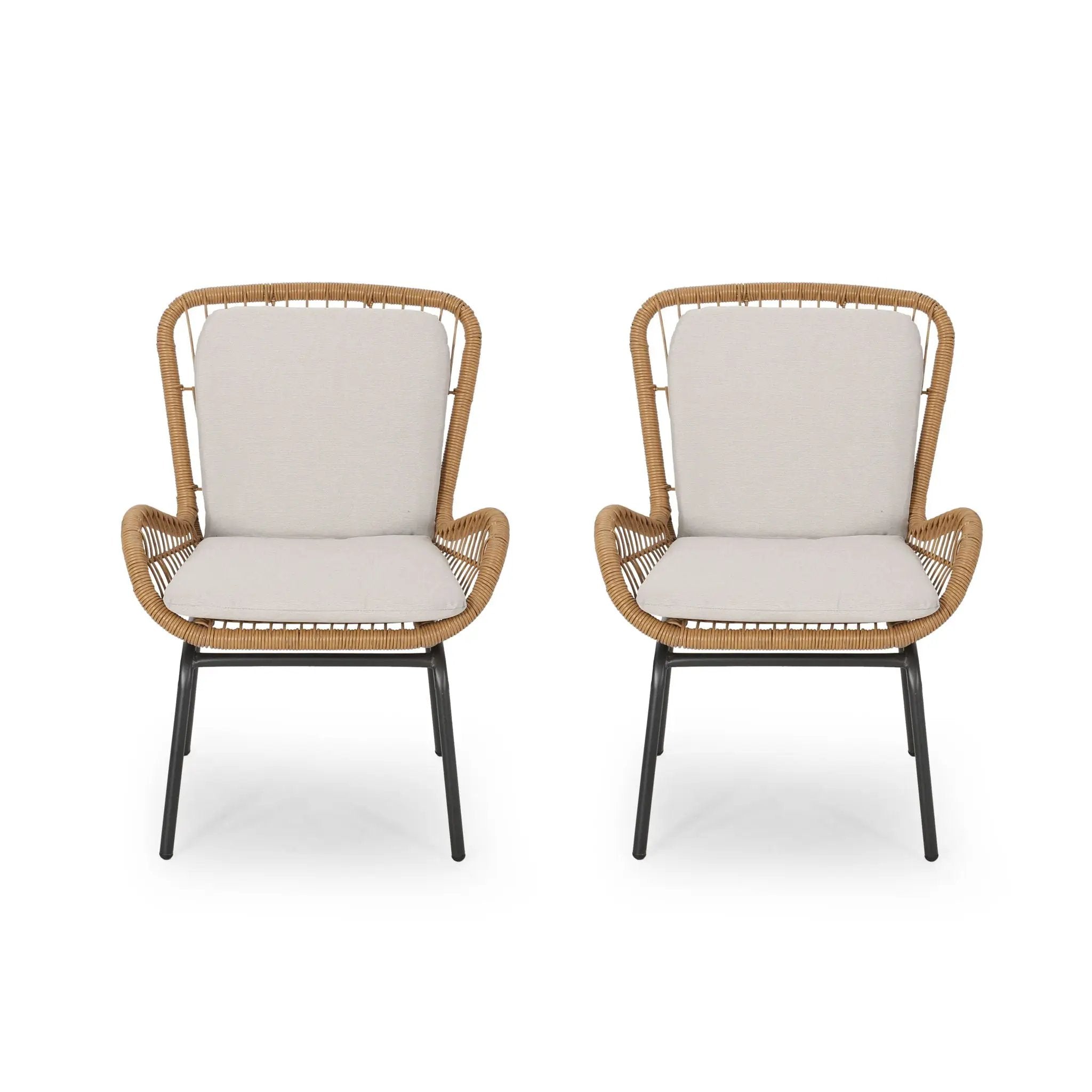 Outdoor Wicker Club Chair With Cushions (Set of 2) by HouseOfZazla