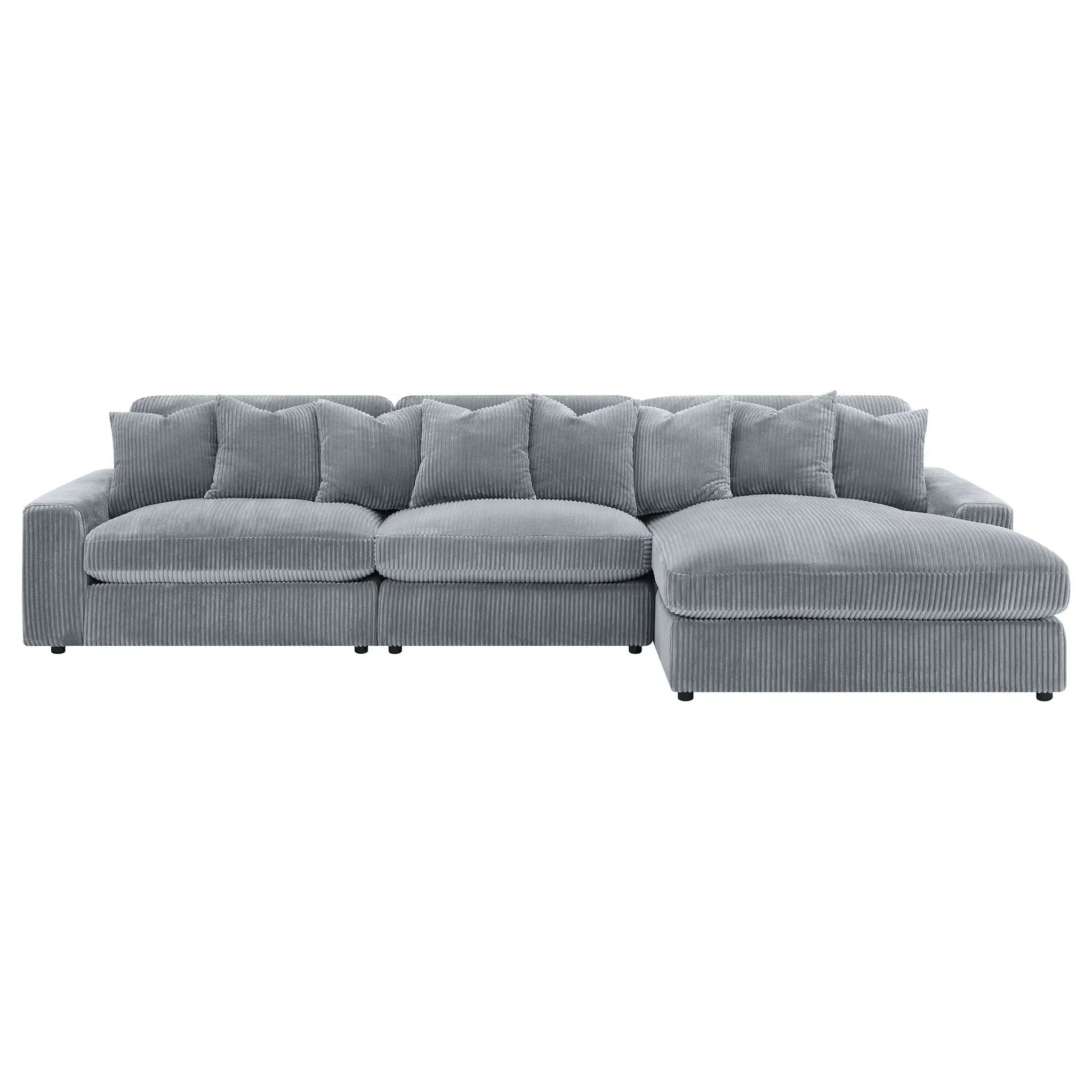 Blaine Upholstered Reversible Chaise Sectional Sofa Fog by Unique Piece Furniture