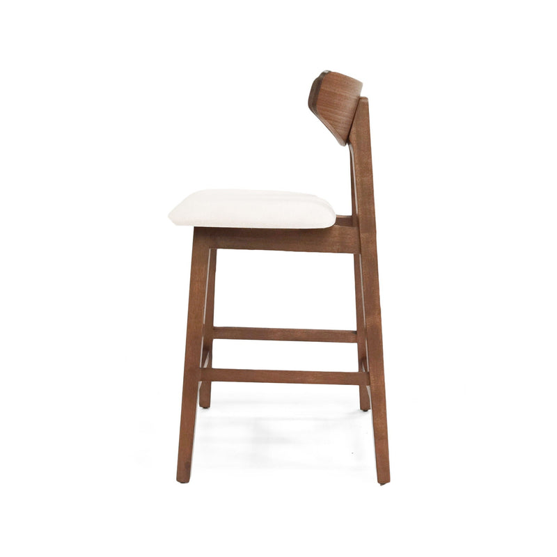 Mid Century Modern Counter Stool With V Shape Frame And Upholstered Seating by HouseOfZazla