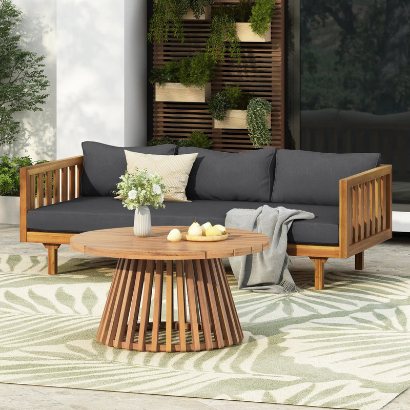 Claremont 3 Seater Daybed and Acacia Wood Patio Table by HouseOfZazla